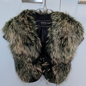 Inochi Luxurious Chic Real Coyote Fur Super Soft Vest Bolero Size 8